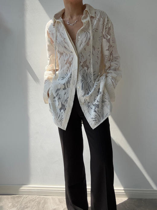 DONSEE10｜DS10SS2515-D 白色蕾丝镂空衬衫 商品图10