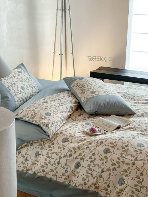 【气质温柔】2025新款全棉超柔50支斜纹长绒棉数码印花四件套  把花园搬进卧室 视觉美感加分 商品图11