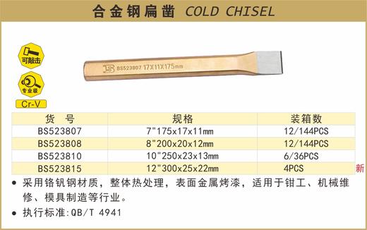 波斯 合金钢扁凿10" 250*23*13mm BS523810 商品图0