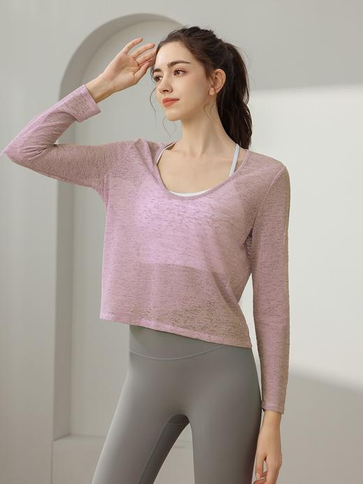 新款薄款罩衫宽松显瘦长袖瑜伽服女MXF99205 商品图4