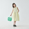 棵初2025年夏季新款儿童纯色无袖连衣裙女童木耳花边口袋中长裙 商品缩略图1