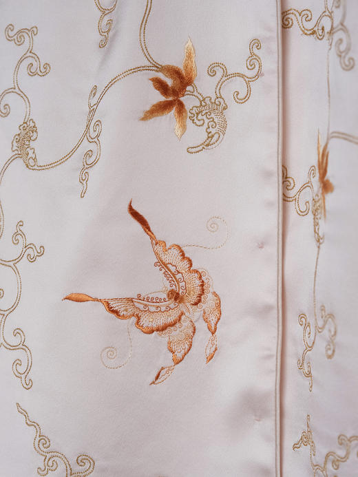 盛唐牡丹| 粉凤仙缠枝福蝶真丝马甲 商品图2