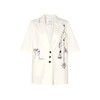 两三事 月下戏猫 2025春季新款趣味绣花短袖西装外套女宽松 商品缩略图4