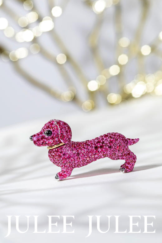 18K白金尖晶石胸针颈链 商品图0