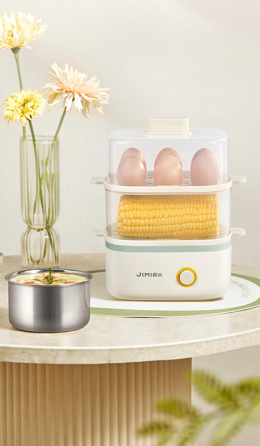 🥰【2025新款！积米小型电蒸锅多功能早餐机家用迷你蒸蛋器LG-101 】✨告别繁琐步骤，一键开关操作，轻松蒸出溏心蛋 商品图4