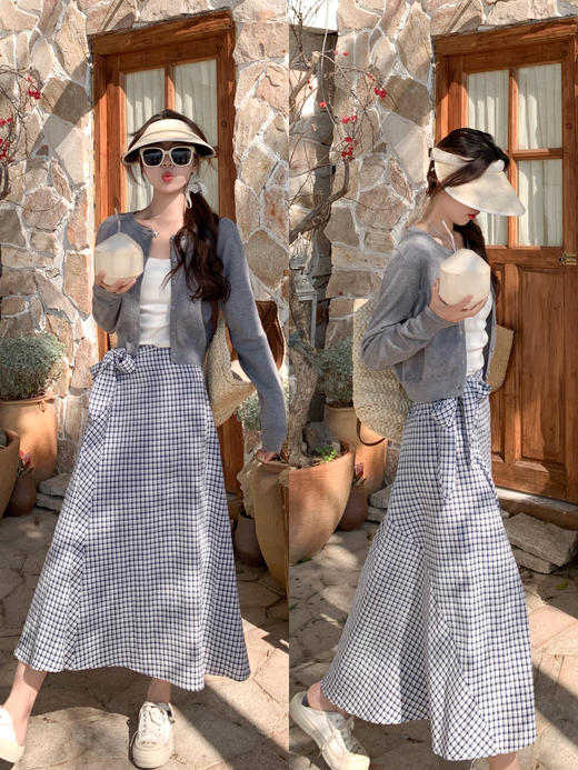 <曾小咸推荐>绑带格子半身裙 日常159.99/件 立减70 秒杀89.99/件！！ 商品图7