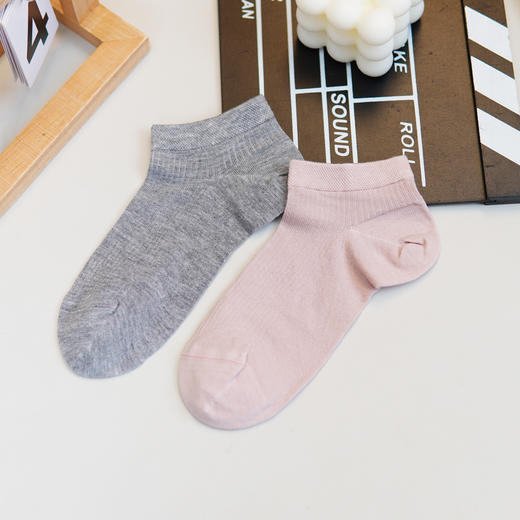 【2双装】【6双6折】女士夏季蚕丝抽条船袜超薄短筒袜超柔舒适【2512301】 商品图3