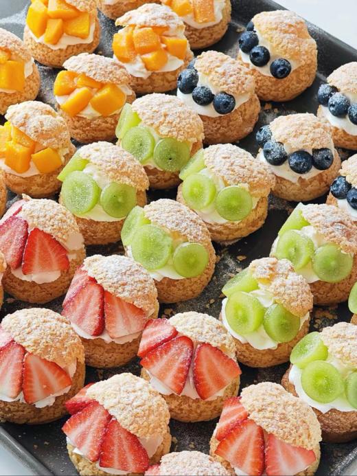 【郊游野餐首选】春天的风刮到了泡芙上  一盒四种口味随季节更换水果（手工泡芙  非预拌粉制作)满128送货 商品图1