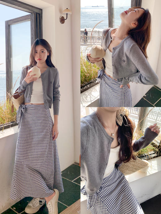 <曾小咸推荐>绑带格子半身裙 日常159.99/件 立减70 秒杀89.99/件！！ 商品图6