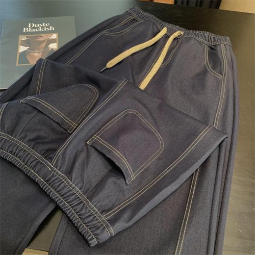 梨形🍐报恩神裤【伊泺杉香蕉牛仔裤】超显瘦😻日常好搭配的时髦单品弧形茧型阔腿版型，遮胯藏肉，显瘦于无形 ✅内外侧缝均采用多分割切线的设计，视觉上莄加显瘦 商品图7