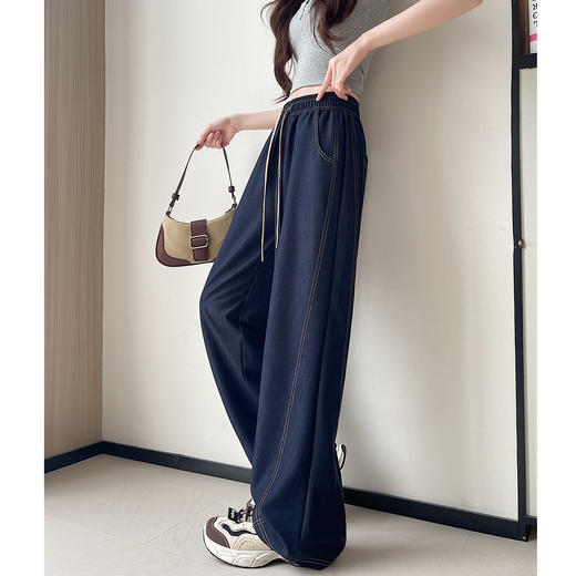 梨形🍐报恩神裤【伊泺杉香蕉牛仔裤】超显瘦😻日常好搭配的时髦单品弧形茧型阔腿版型，遮胯藏肉，显瘦于无形 ✅内外侧缝均采用多分割切线的设计，视觉上莄加显瘦 商品图4