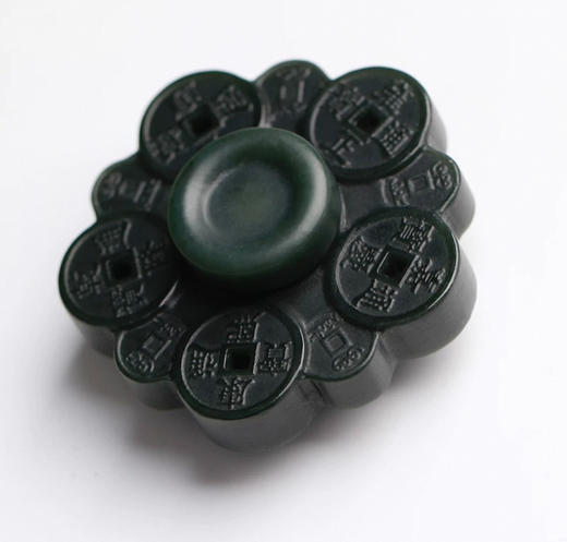 和田玉青玉五帝钱指尖陀螺转运手玩 商品图5