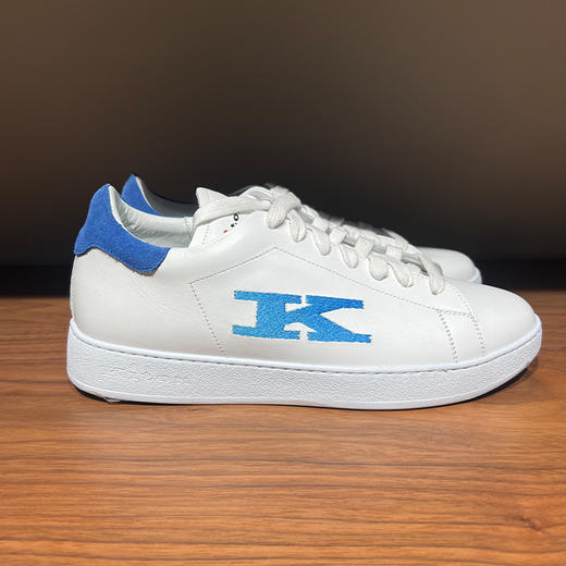 KITON 男士字母徽标休闲运动鞋 白色 USSA068N0103303000 商品图1