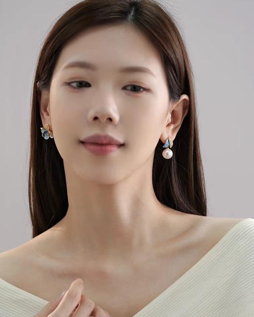 华美品牌原单手工珐琅滴油925纯银针不规则耳环 商品图1