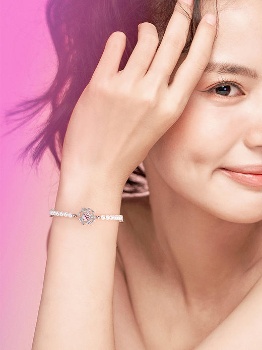 FANCI范琦  玫瑰爱心手链925银轻奢简约时尚拼接小众手链 商品图4