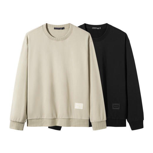 GXG男装 圆领纯色贴布卫衣男简约百搭2024秋季热卖#G24D313163 商品图4