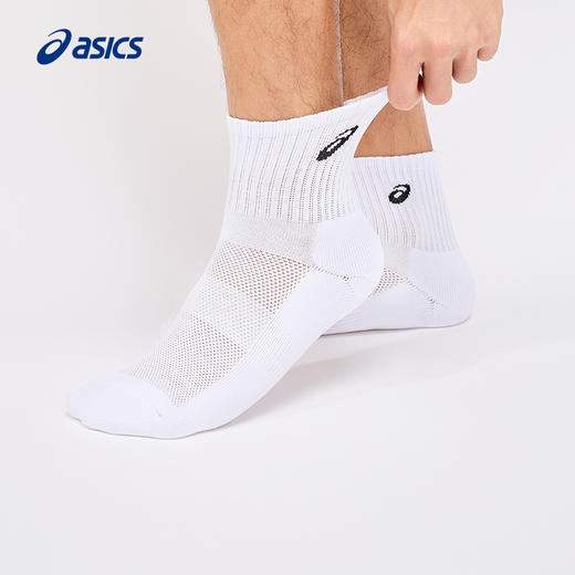 ASICS亚瑟士男女LOGO提花三双装运动袜3033B634 商品图2