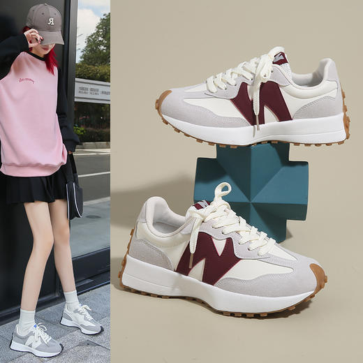 2025升级newbolune官方327正品男鞋女鞋秋季复古情侣百搭轻便休闲鞋 商品图2