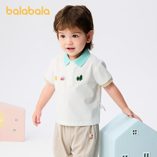 巴拉巴拉婴儿t恤男童短袖上衣2025新款夏装清新时尚 商品图1