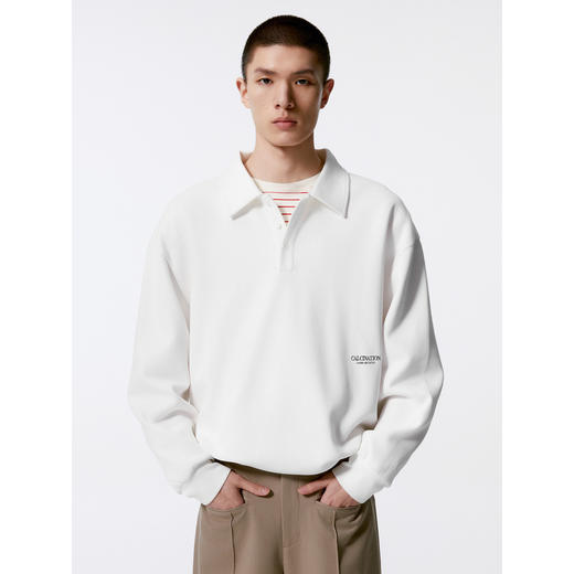 GXG男装 多色基础设计宽松时尚翻领卫衣男24年秋季热卖G24X313010 商品图4