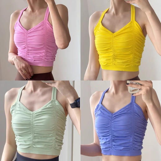 跃牌【安琪拉系列】春夏新款瑜伽服带胸垫专业运动内衣聚拢收折美背WX2450 商品图2