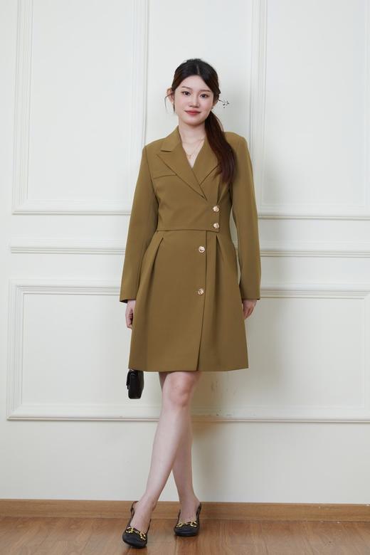 Le Malene 绿色西装领收腰连衣裙 19868 商品图3