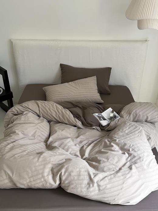 多喜爱 A类提花全棉水洗套件 四件套（浅灰、米白、卡其、星河、麻白） 商品图5