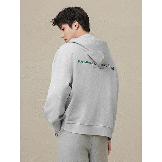 GXG男装 2024年秋冬热卖GXG潮流撞色印花休闲拉链连帽卫衣男上衣时尚卫衣 商品图3