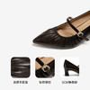 千百度CºBANNER2025新款褶皱粗高跟鞋A25184506 商品缩略图4