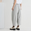 谜底休闲裤女2025夏季新品通勤花灰双褶宽松萝卜九分裤252MK0542 商品缩略图2