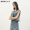 NEELLY纳俪商场同款夏新款复古百搭牛仔套装女简约叠穿马甲两件套N25041D01016 商品缩略图0