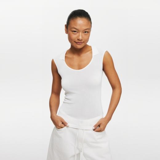 oneup弹力U型翻领针织背心 商品图1