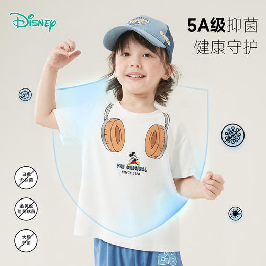 【5A抑菌纯棉T恤】迪士尼25夏季新款男女潮流米奇印花透气休闲短袖ZD2ES037* 商品图1