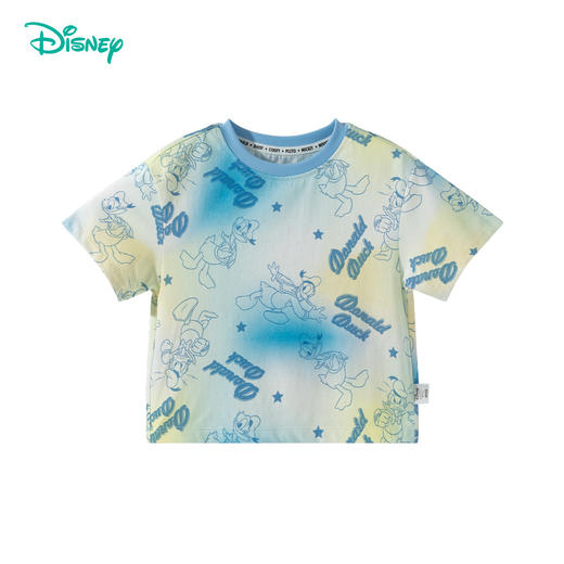 【唐老鸭满印扎染凉感T恤】迪士尼25夏季新款男童装冰感短袖T恤休闲* 商品图1