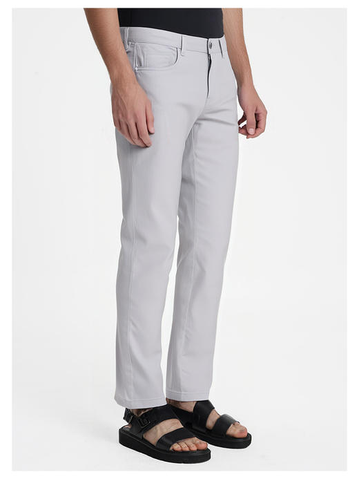 callisto清爽浅灰色棉混纺直筒牛仔裤 商品图3