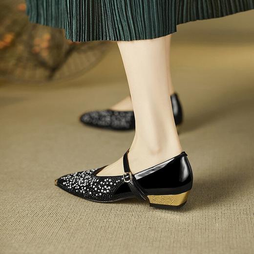 【预售5天】春季新款小香风浅口一字带粗跟百搭方头玛丽珍单鞋MBJR&6860 商品图3