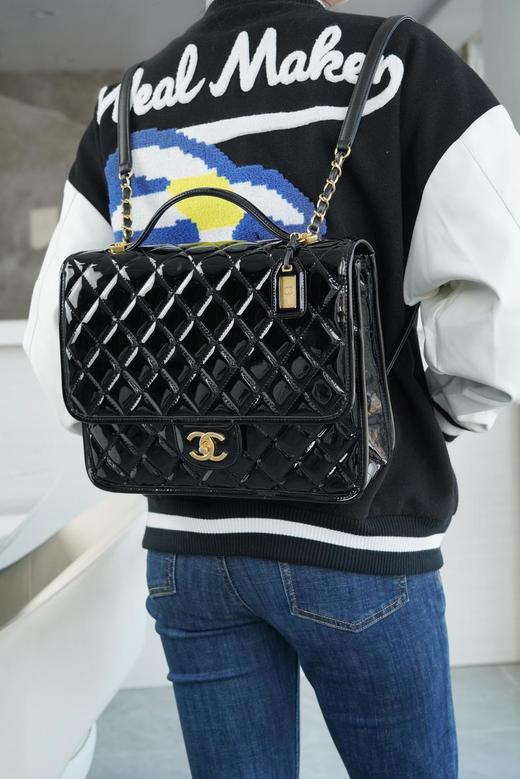 香奈儿-独家原厂大爆款22K漆皮双肩包！“三只羊”小牛漆！做旧砂金扣！（HH） 商品图6