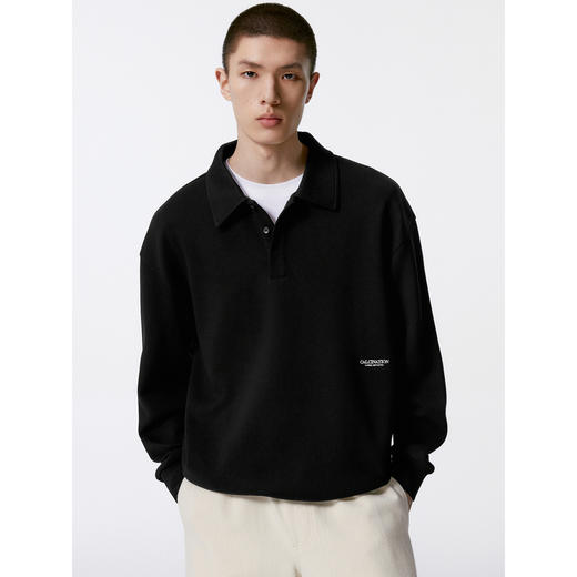 GXG男装 多色基础设计宽松时尚翻领卫衣男24年秋季热卖G24X313010 商品图2