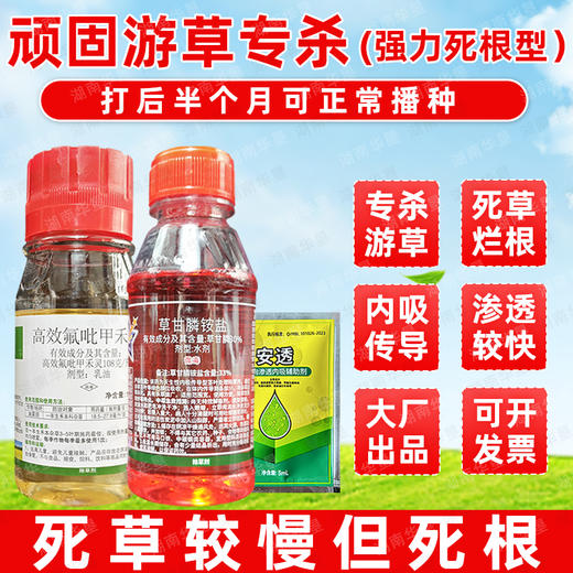 抗性顽固游草油草专杀套餐稻李氏禾专杀除草剂死根灭草剂正品农用 商品图3
