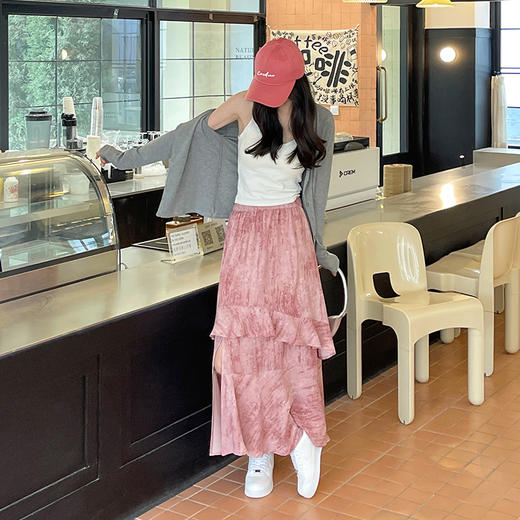 慵懒休闲风【 MUYANHUAN 】开叉飘飘裙 独特扎染工艺，自然肌理感，遮肉显瘦不挑人，不规则层次感，视觉增高6cm，内有内衬不透不走光 商品图6