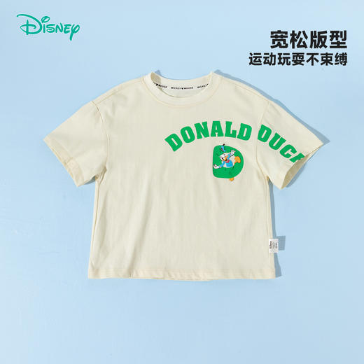 【5A抑菌纯棉短袖】迪士尼25夏新款男童个性印花凉感短袖宽松透气衣* 商品图4