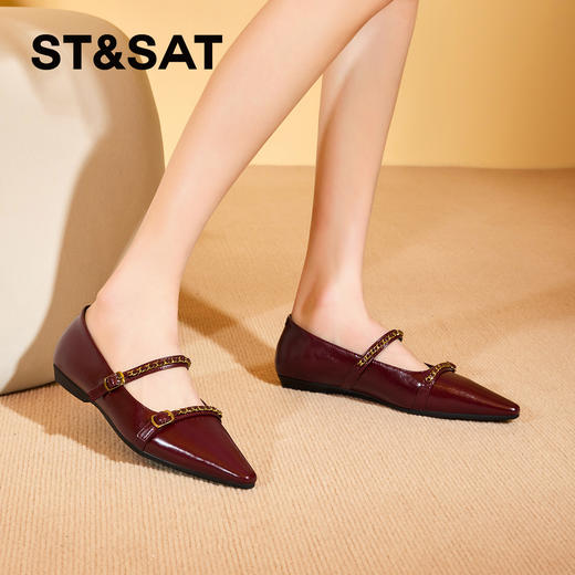 星期六法式尖头金属扣带玛丽珍SSC1111880 商品图2