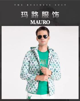 玛路男装MAURO春夏聚酯纤维耐磨抗皱/时尚可脱连帽茄克MK162312
