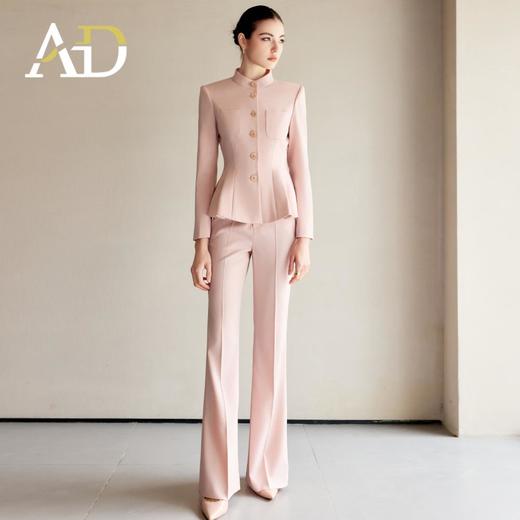 AD2025开春搭配一整套高级感粉色西装套装女显瘦阔腿裤职业两件套 商品图1