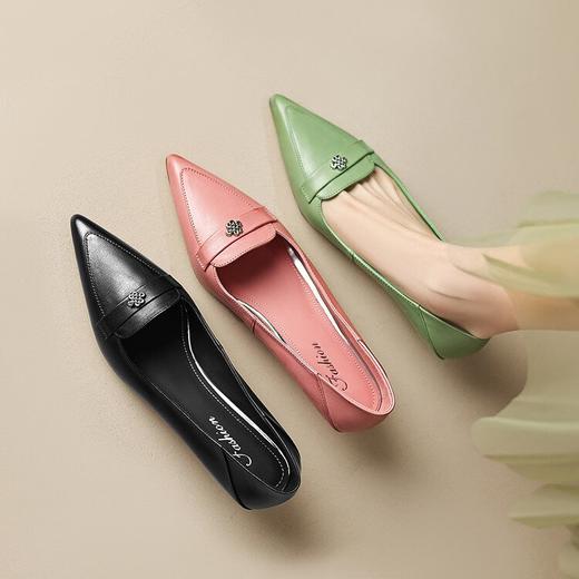 【预售5天】超软法式通勤擦色牛皮浅口单鞋气质尖头山茶花小皮鞋女YS&7205 商品图2