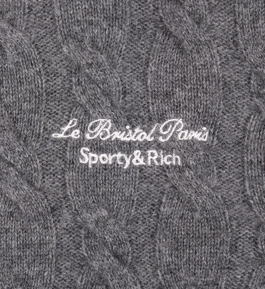 Sporty & Rich - Faubourg Crewneck - Heather Gray - 女装 - 圆领毛衣 - 石南灰 商品图2