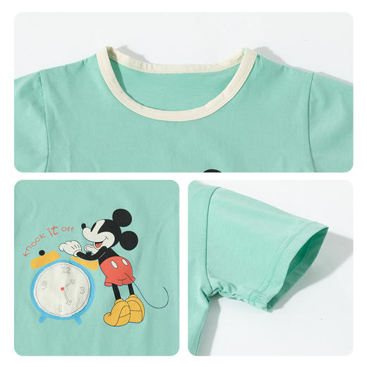 【米奇印花冰感套装】迪士尼25夏季新款凉感短袖T恤宽松透气短裤套装ZD2ET026 商品图6