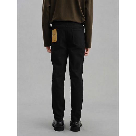 GXG男装 黑色修身牛仔裤男士通勤长裤 冬季G24X054066 商品图4