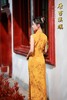 【月胧西】春夏新款金黄色复古送考年轻款改良旗袍优雅温婉新中式 商品缩略图5
