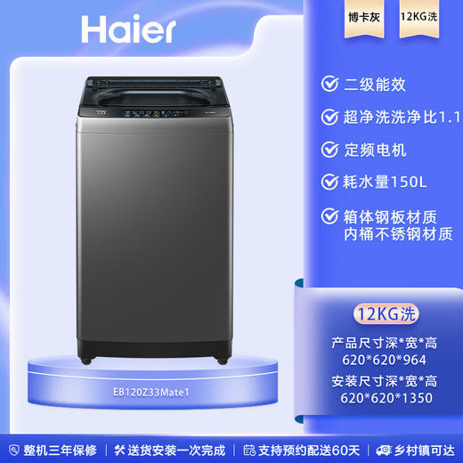 海尔波轮洗衣机12kg家用全自动超大容量抗菌除螨Z33mate1 商品图0